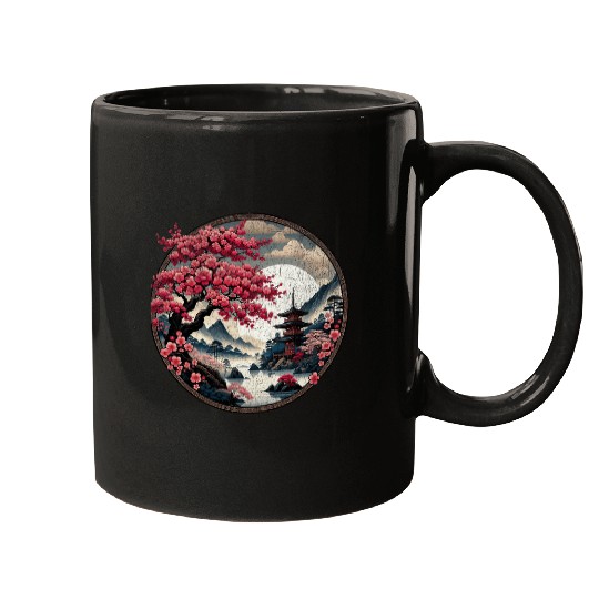 Japanese Sakura Garden Geisha Mount Fuji Cherry Blossom 24 Mugs