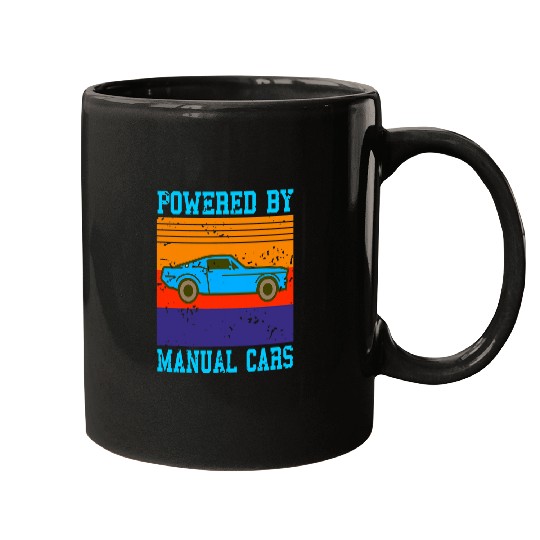 Powered By Manual Carss Retro vintages Car Mechanic Present Mugs