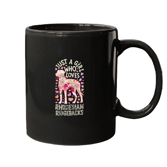 Rhodesian Ridgeback Just A Girl Who Loves Dog Flower Floral Mugs