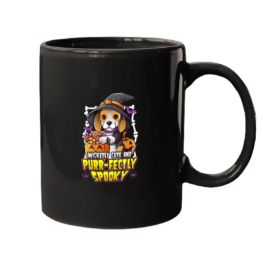 Halloween Beagle Wickedly Cute Perfectly Spooky Witch Hat Mugs