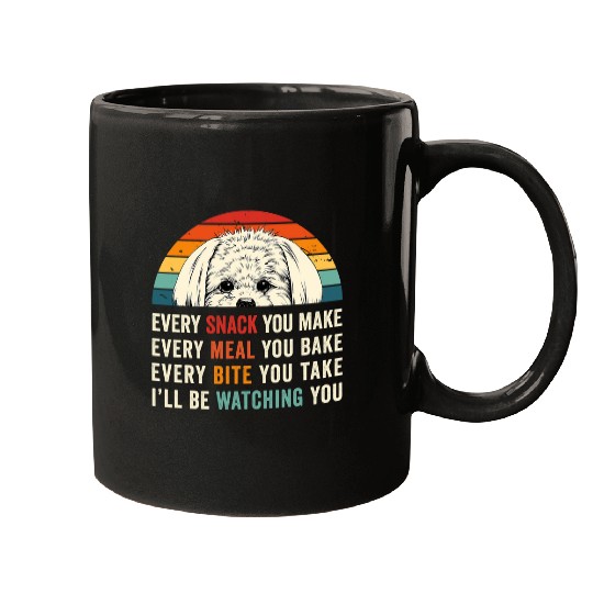 Retro Every snack you make Every meal you bake Dog Mom Dad 4 Mugs