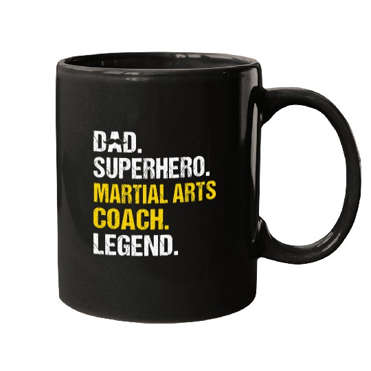 Mens Dad Superhero Martial Arts Coachs Funny Martial Arts Coach Mugs