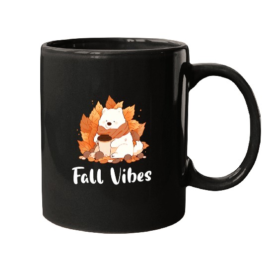 Samoyed Fall Vibes Funny Dog Pumpkin Spice Latte Mugs