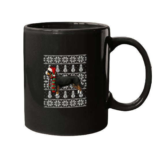 Santa Hat xmass Entlebucher Mountain Dog Ugly Christmas 1 Mugs