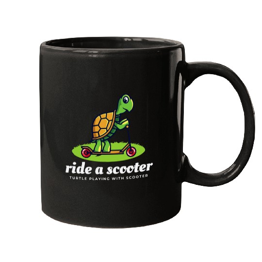 Scooter 2Electric Stunt Moped Rider Motorcycle Bike Turtle Mugs