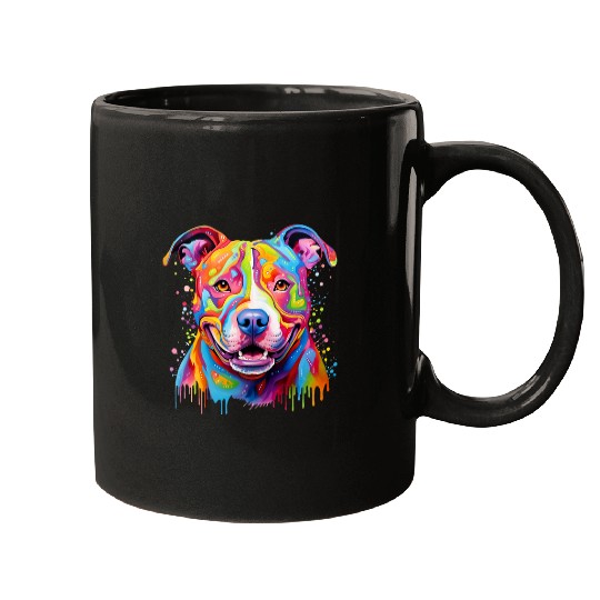 Pitbull Colorful Dog for Womens Girls Men Boys Dog Lovers Mugs