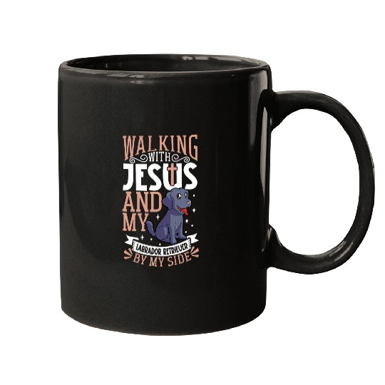 Jesus and dog Labrador Retriever Mugs