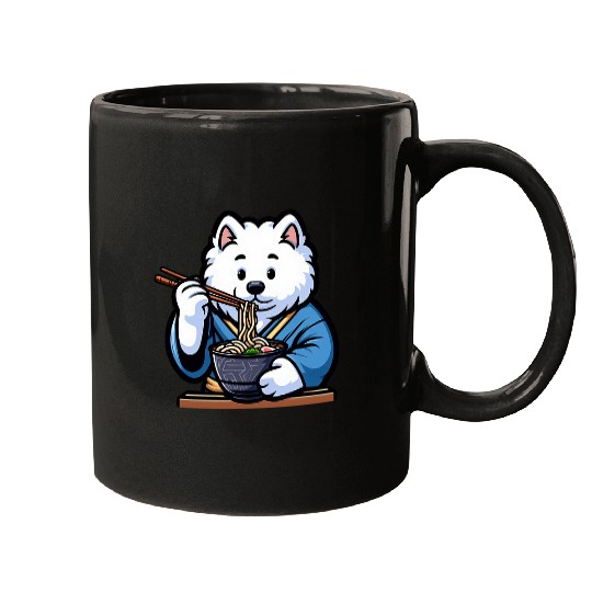 Samoyed Ramen Funny Dog Japanese Food Mugs