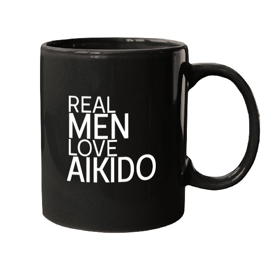 Discover Real Men Love Aikido Japanese Martial Arts 2 Mugs