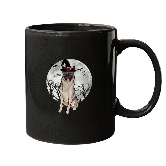 Discover Scary Norwegian Elkhound Dog Witch Hat Halloween Mugs