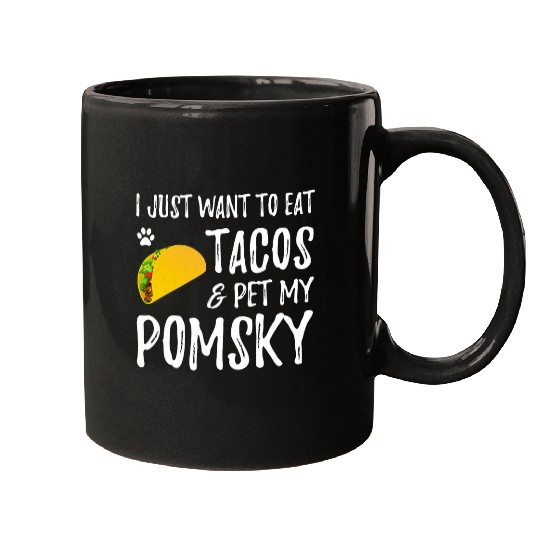 Pomsky Taco Lover Cinco de Mayo Pomsky Dog Mom Mugs