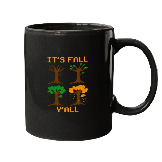 Its Fall YAll 8 Bit Fall Autumn Gaming Retro Pixelated Art Mugs