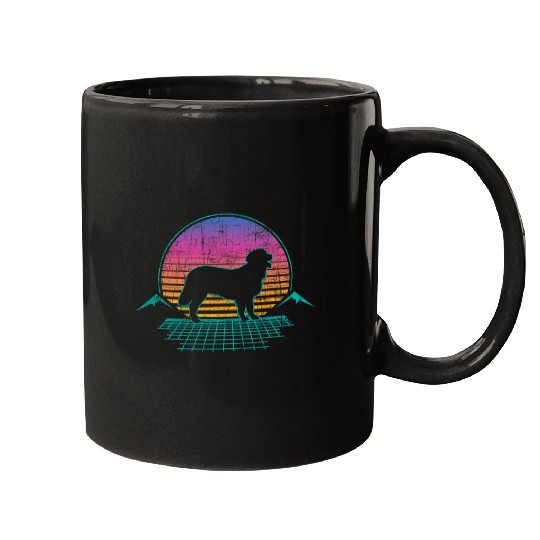 Retro Vaporwave Golden Retriever Puppy Trainer Dog Lover Mugs