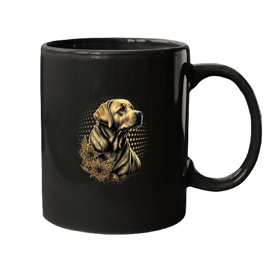 Discover Labrador Lab Dog Yellow Golden Labrador Cute Drawn Lab Dog 3 Mugs