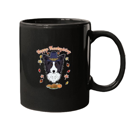 Happy Thanksgiving I Dog Lover I Border Collie Mugs