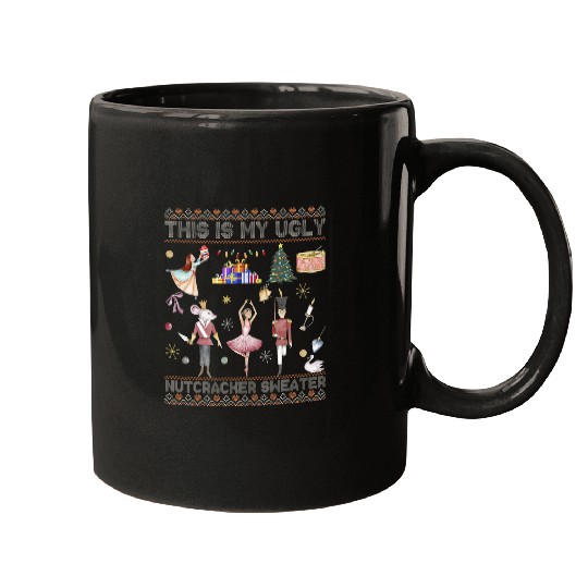 This Is My Ugly Nutcracker Ballet Sweater Retro Hearts Xmas Mugs