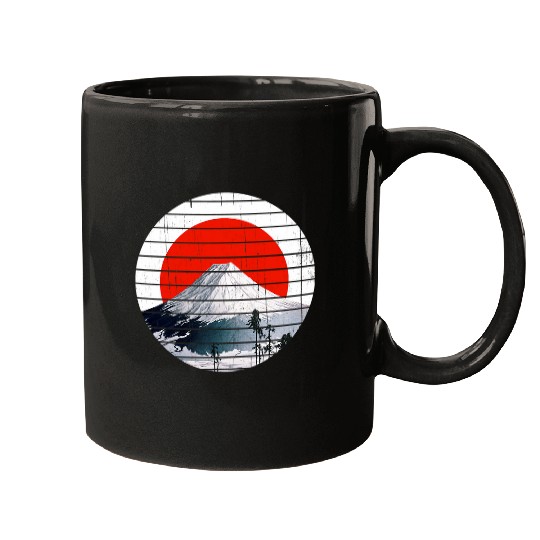 Japan Japanese Art Flag Mount Fuji Tokyo Mugs