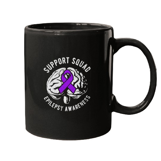 Support Squad Purple ribbon for epilepsy awareness month 2 Mugs