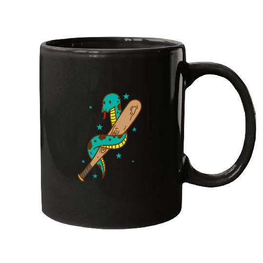 Snake playing Baseball Reptile Animal Zoo Mugs