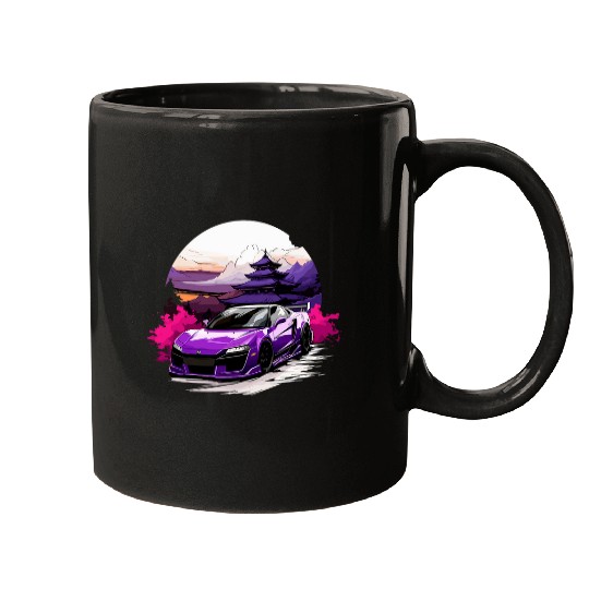 Purple NSX Temple View 20s JDM Japanese Art Car Tuning Mugs