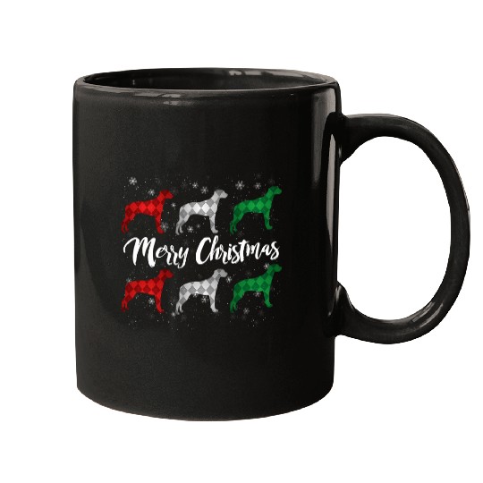 Rhodesian Ridgeback Merry Christmas Argyle Dog Mugs