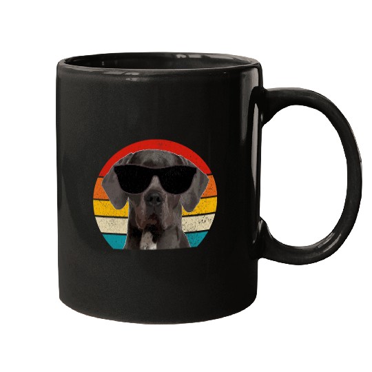 Dog Great Dane Dad Mom Sunglasses Dog Funny Vintage Great Dane T-Shirt Mugs