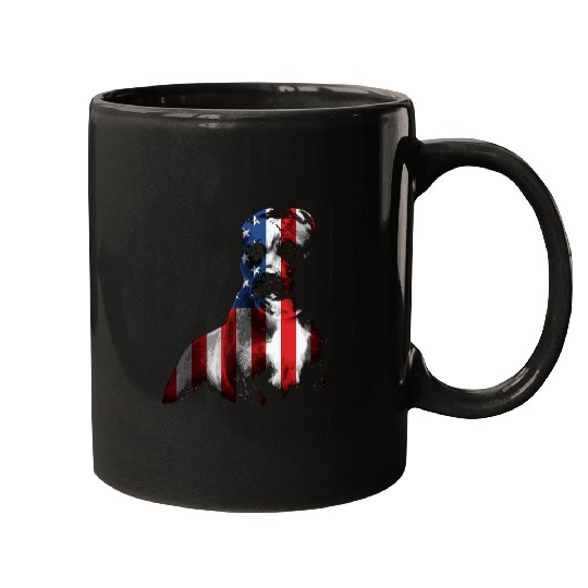 Discover Pit Bull Terrier Dog 4th of July American Flag Patriotic 1 Mugs