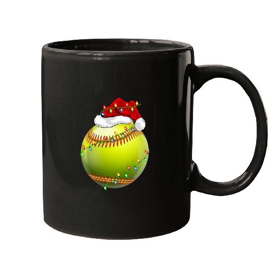 Discover Softball Sports Lover xmass Santa Hat Softball Christmas Mugs