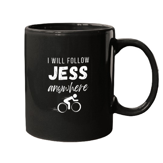Indoor Cycling Rider I Will Follow Jess Anywhere Mugs
