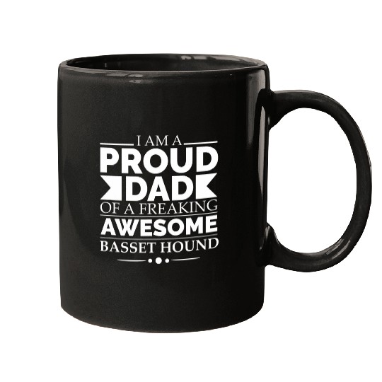 Proud Father of Awesome Basset Hound Dog Dad Fathers Day Mugs
