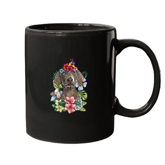 Weimaraner Dog Spring Botanical Plant Flower Floral Mugs
