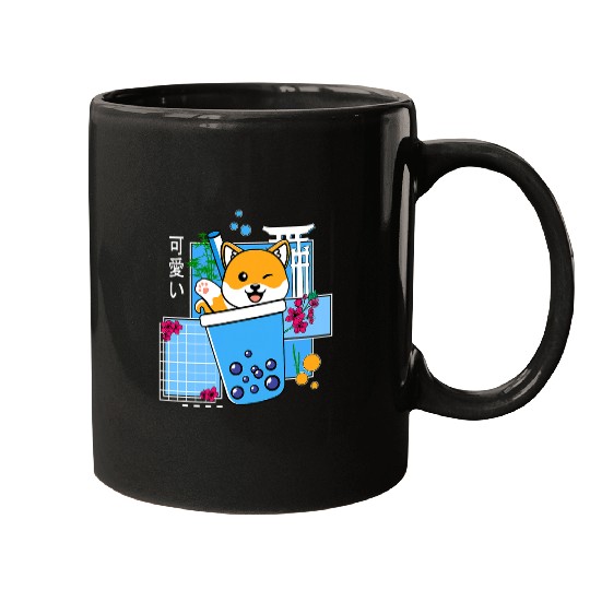 Discover Dog Shiba Inu Boba Bubble Tea Cute Anime Neko Kawaii for Girls Mugs