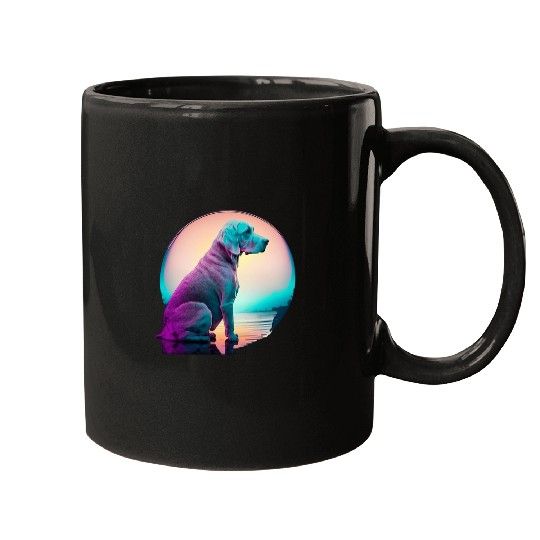 Weimaraner Japanese Retro Synthwave Mugs