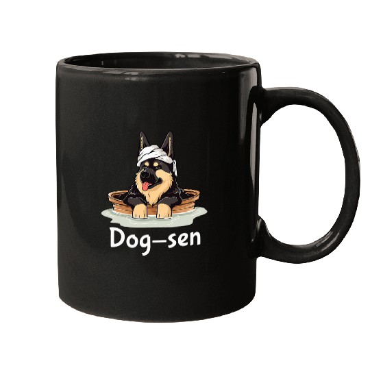 German Shepherd Dogsen Funny Dog Hot Spring Mugs