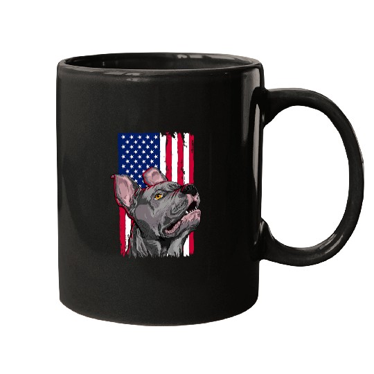 Discover Pit bull Terrier Dog Lovers American USA Flag Mugs