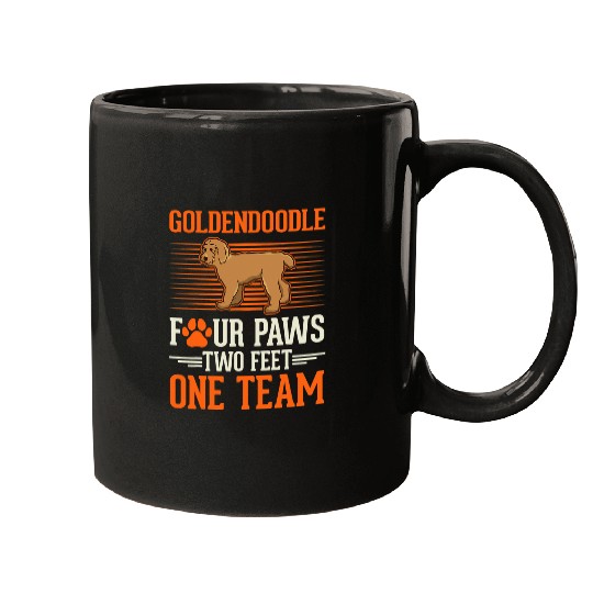 Dog Goldendoodle four paws two feet one team Goldendoodle 21 Mugs