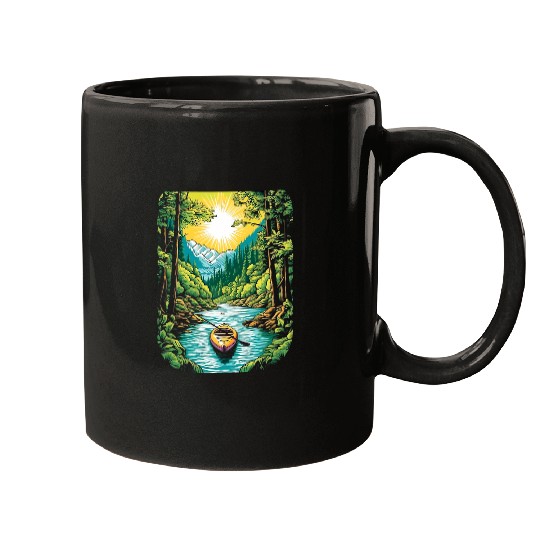 Kayaking Kayak Canoe Nature Canoeing Paddling Mugs