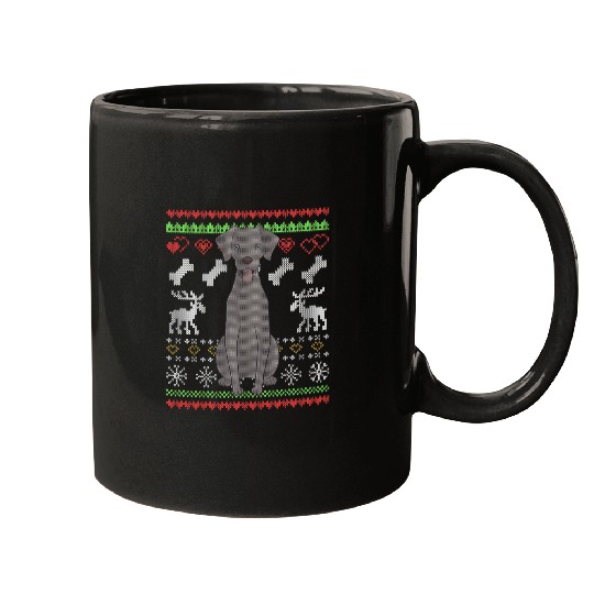 Weimaraner Dog Santa Claus Ugly Christmas Pattern 3 Mugs