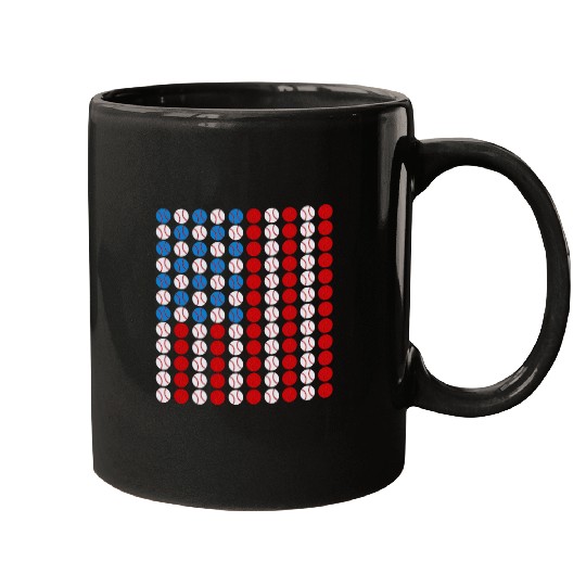 Discover Baseball USA Flag American Flag 1 Mugs
