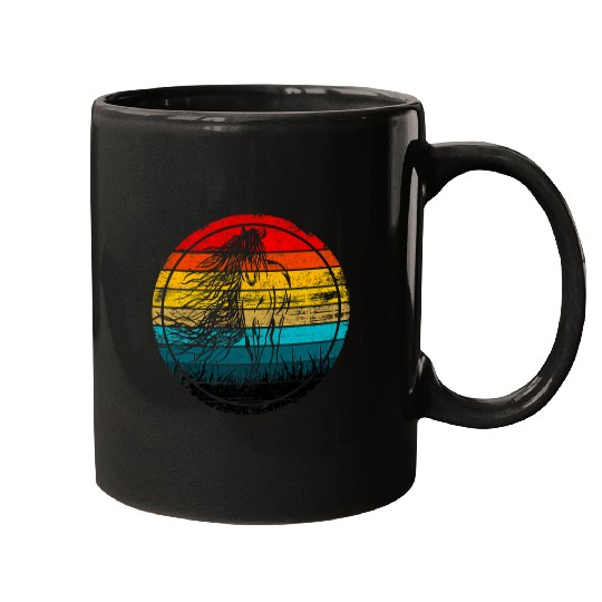 Retro Horse Line Art Women Girls Teen Horse Riding Gifts Mugs
