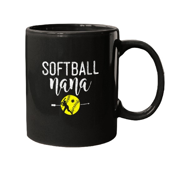Sport Softball Fan Nana Softball Player Grandma Softball Mugs