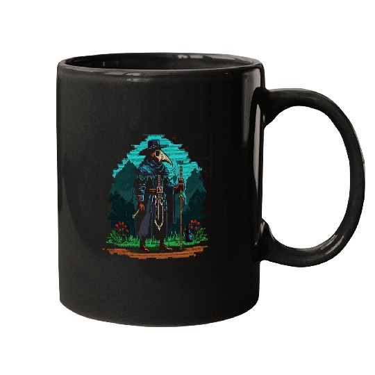 Discover Pixelated 16 Bit Digitized Plague Doctor Retro vintages Pixel 2 Mugs