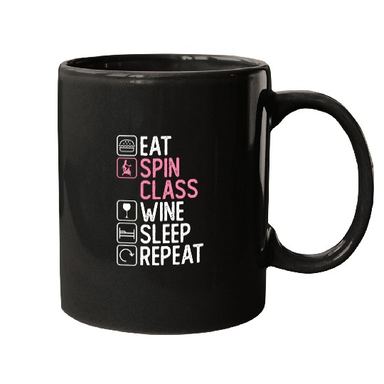 Spin Class Workout Wines Lover Indoor Cycling Gym Spin Class Mugs