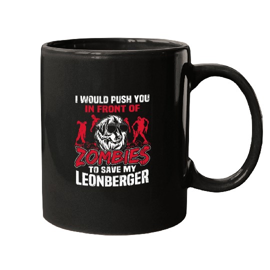 Save My Leonberger Dog From Zombies Funny Halloween Mugs