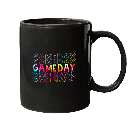 Tie Dye Game Day Vibes Football Volleyball Baseball Softball 1 Mugs