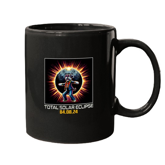 Schnauzer Dog Dancing Disco Solar Eclipse Mugs