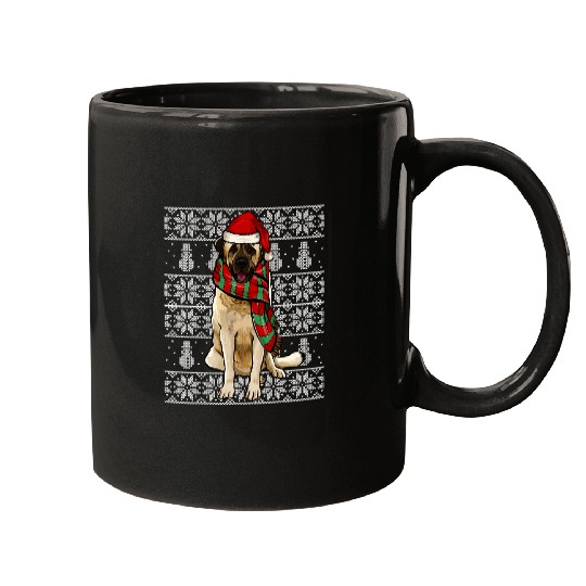 Discover Santa Hat xmass Anatolian Shepherd Dog Ugly Christmas Mugs