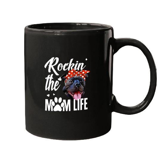 Rockin The Staffordshire Bull Terrier Mom Life Dog Lover Mugs