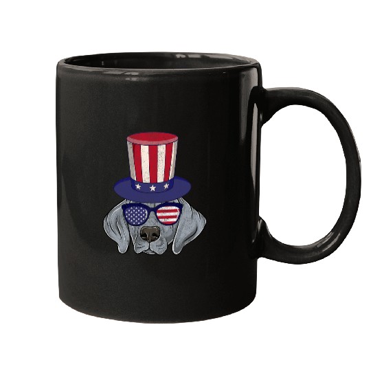 Weimaraner Patriotic Dog Mom Dad  s 4th Of July USA Mugs