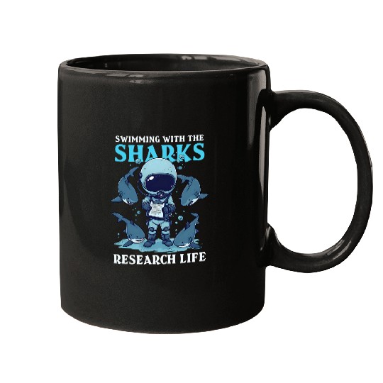 Swimming with the Sharks Design Biologist Shark Lover Mugs